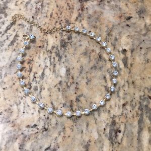 Gold choker with rhinestones